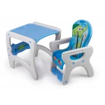 Krzesełko do karmienia dla dzieci 3W1 Ricokids Teri szaro - niebieskie